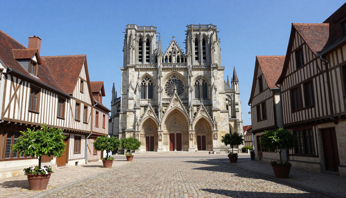 The historic Saint-Vincent Cathedral in Chalon-sur-Saône, Burgundy.
