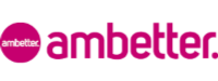 Ambetter logo in pink text with a pink circular icon on a white background