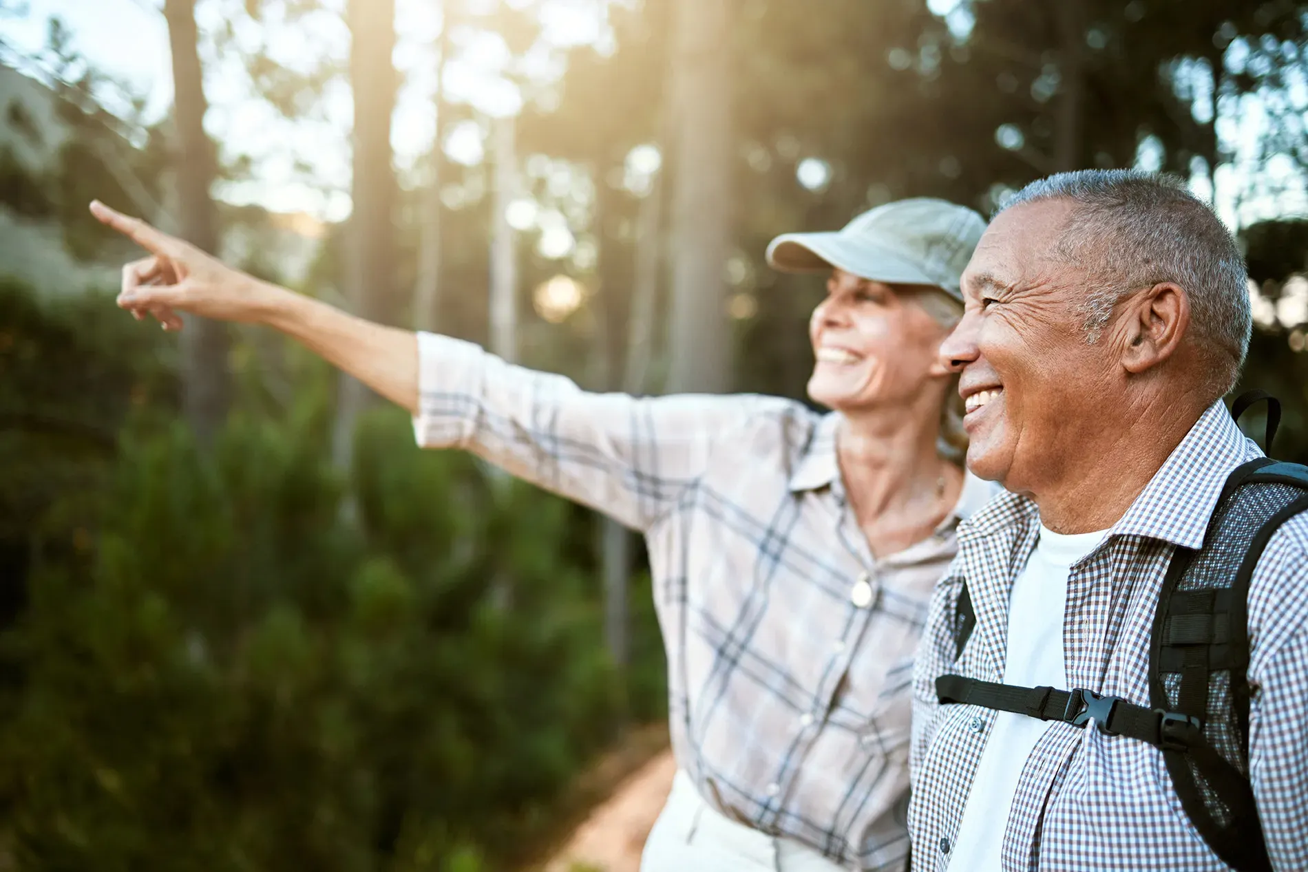 Two older adults enjoying the outdoors near Holladay, Utah, representing peace and comfort during en