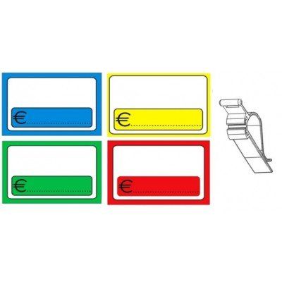 Quattro fessure colorate per le banconote in euro: blu, gialla, verde e rossa, con una piccola icona di un dispenser sulla destra.