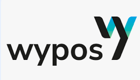 Logo WypoS in nero e verde acqua con icona W stilizzata