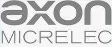 Logo di Axon Microlec in testo grigio su sfondo bianco.