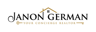 Janon German real estate logo with black text and gold house roof icon, “Your Concierge Realtor” tagline