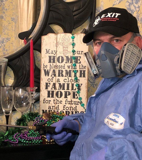 Professional Worker Wearing Gas Mask