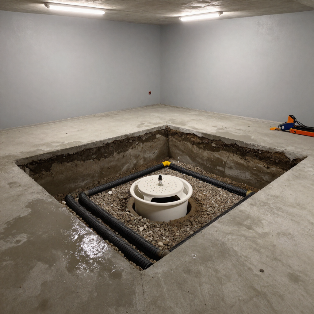 Sump pump and vapor barrier installation by Elite Basement Solutions in PA and NJ