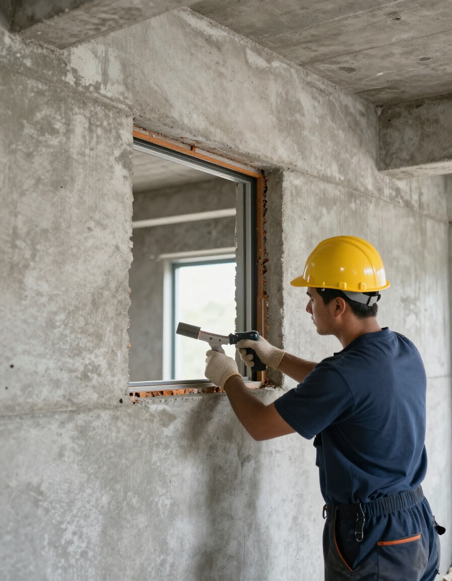 Egress window installation into a foundation wall