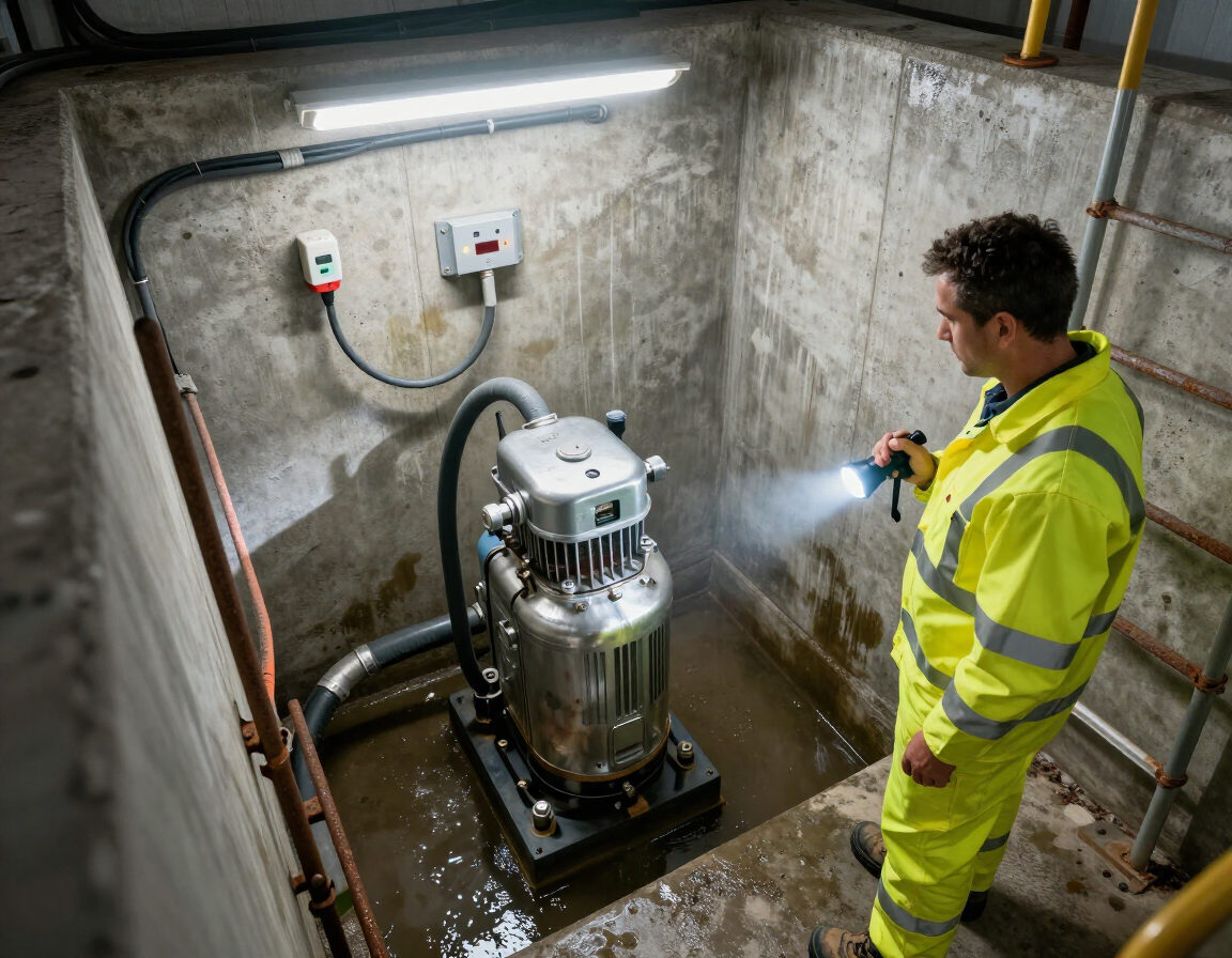 elevator pit waterproofing inspection in commercial building