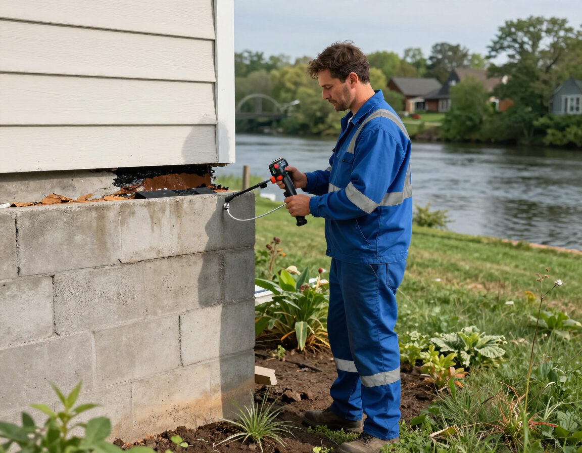 Basement evaluation near the Delaware River and canal in Yardley, PA