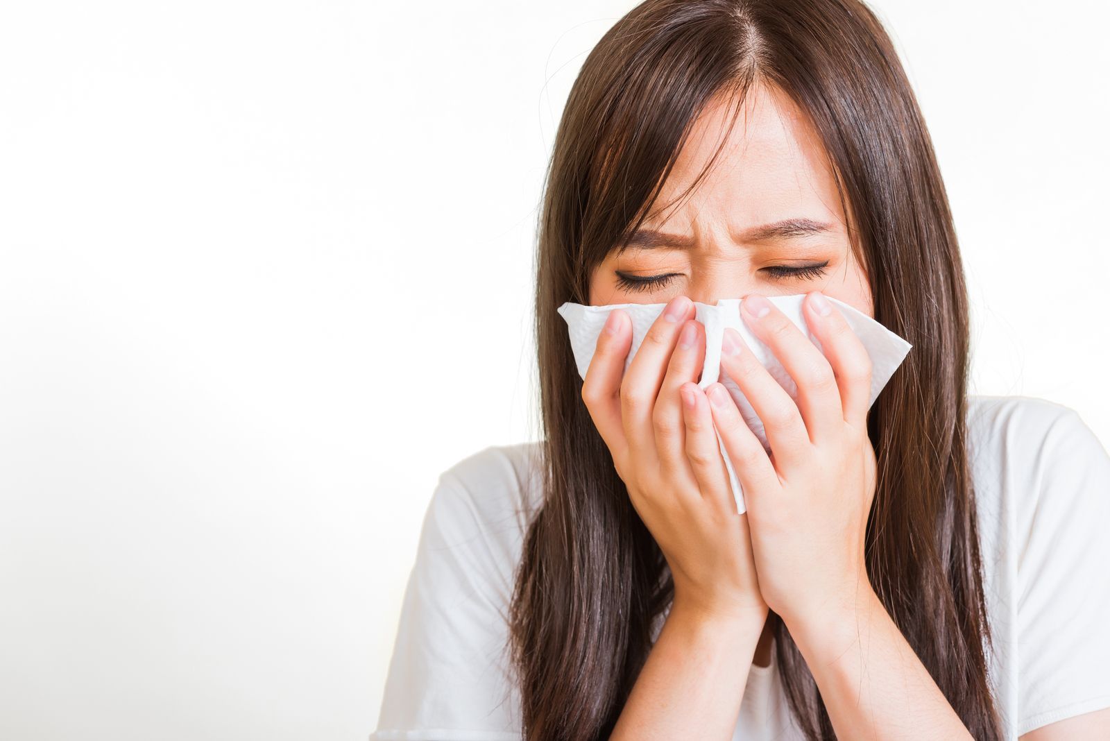 Girl suffering from sinus infection