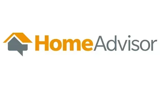 HomeAdvisor logo: yellow house icon next to orange text