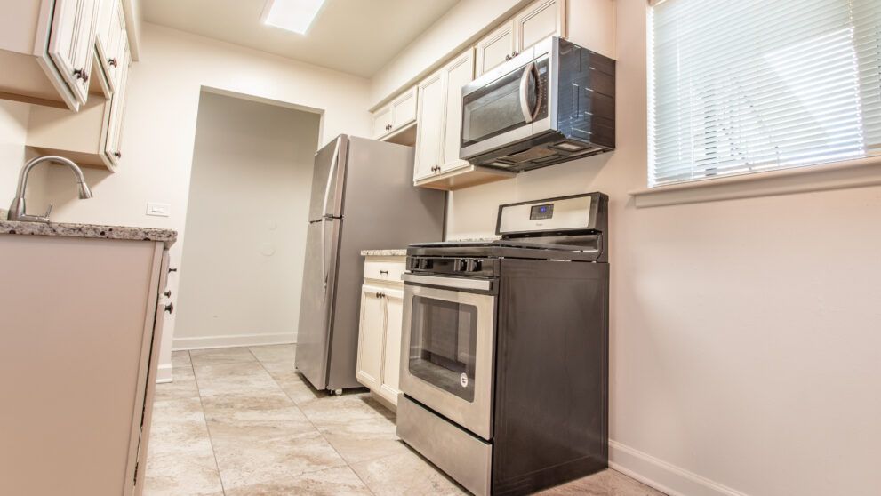 photo showing kitchen from a lower angle