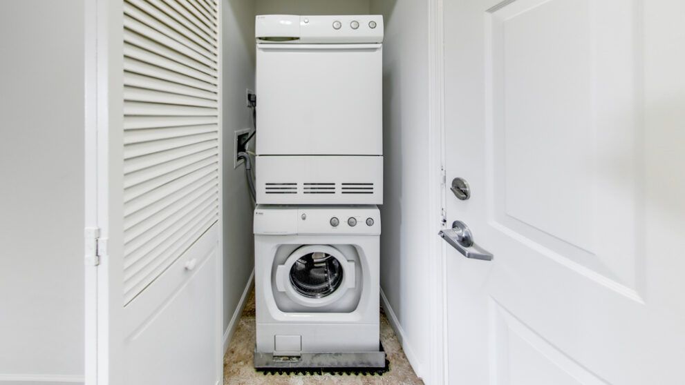 Photo of a washer and dryer closet