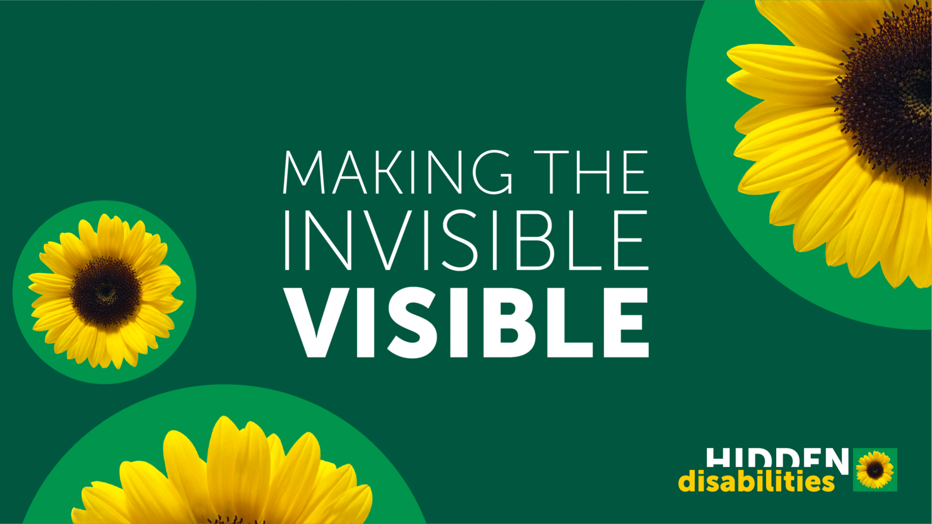 green background with sunflowers and the text