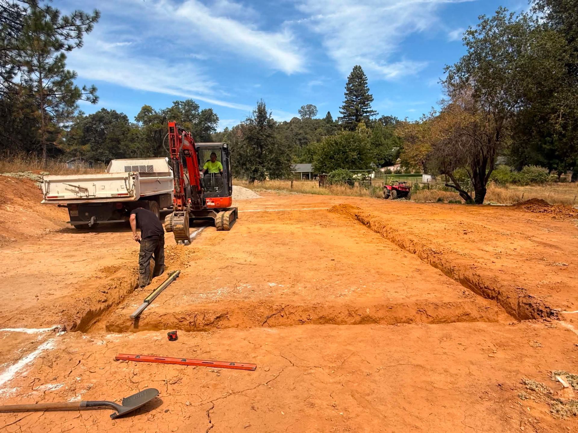 Nice little foundation preporation for a new home build in Columbia CA.