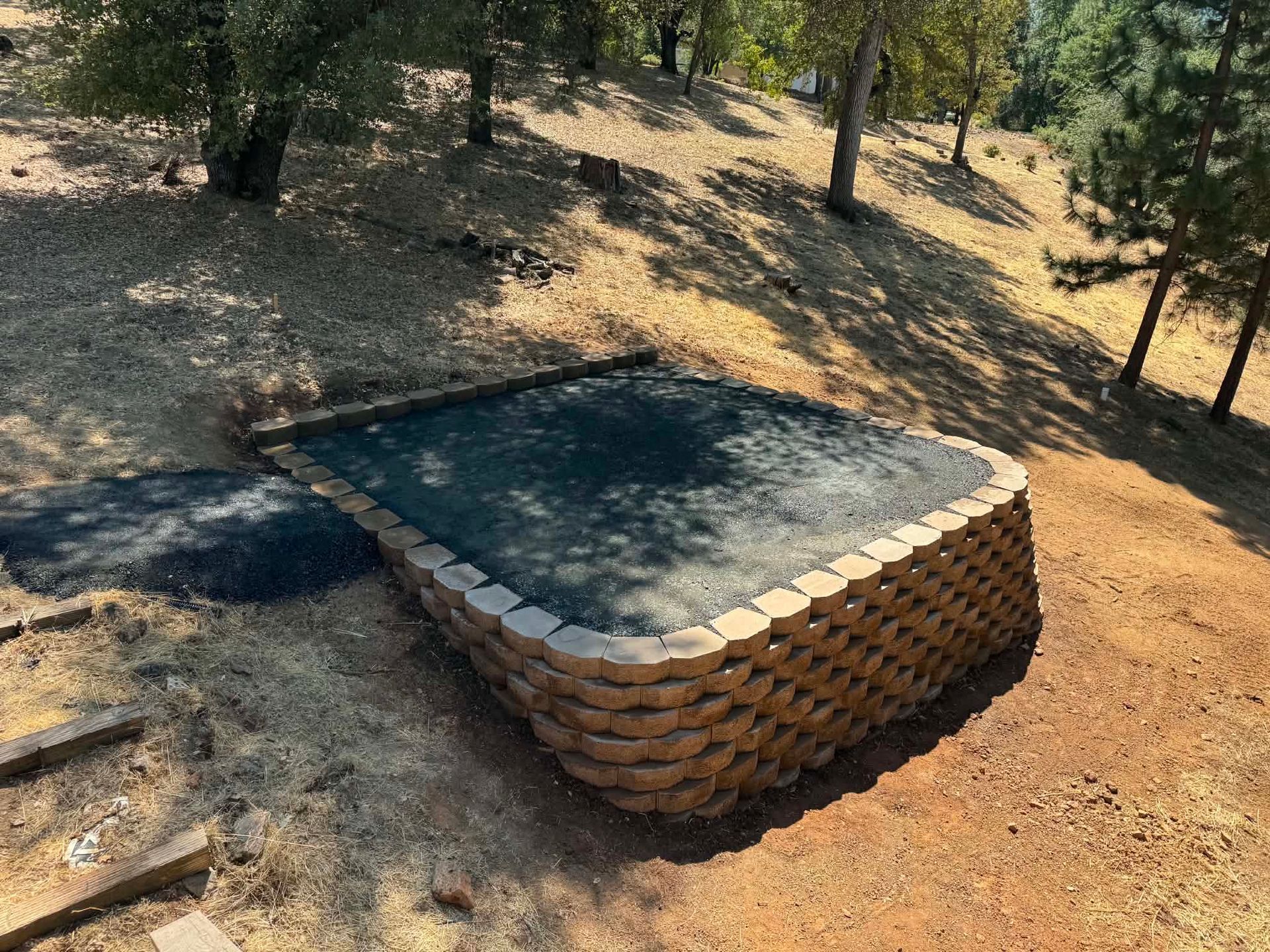 Cinder Block Retaining Wall we did in Sonora CA.