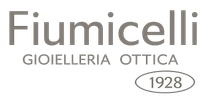 Fiumicelli logo with gray text “GIOIELLERIA OTTICA” and “1928” in an oval outline