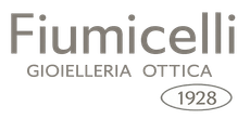 Fiumicelli logo with gray text “GIOIELLERIA OTTICA” and “1928” in an oval outline