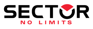 Logo SECTOR NO LIMITS in nero e rosso su sfondo bianco.