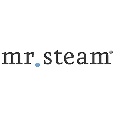 Mr. Steam logo, dark gray text with a small blue dot, on a white background.