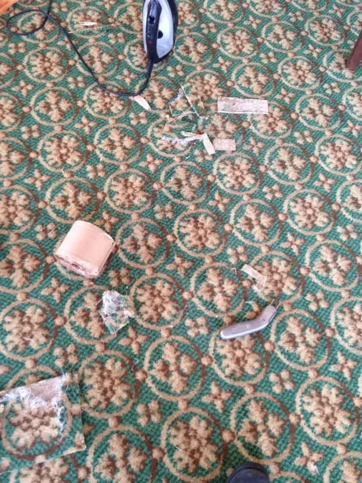 After carpet installation service.