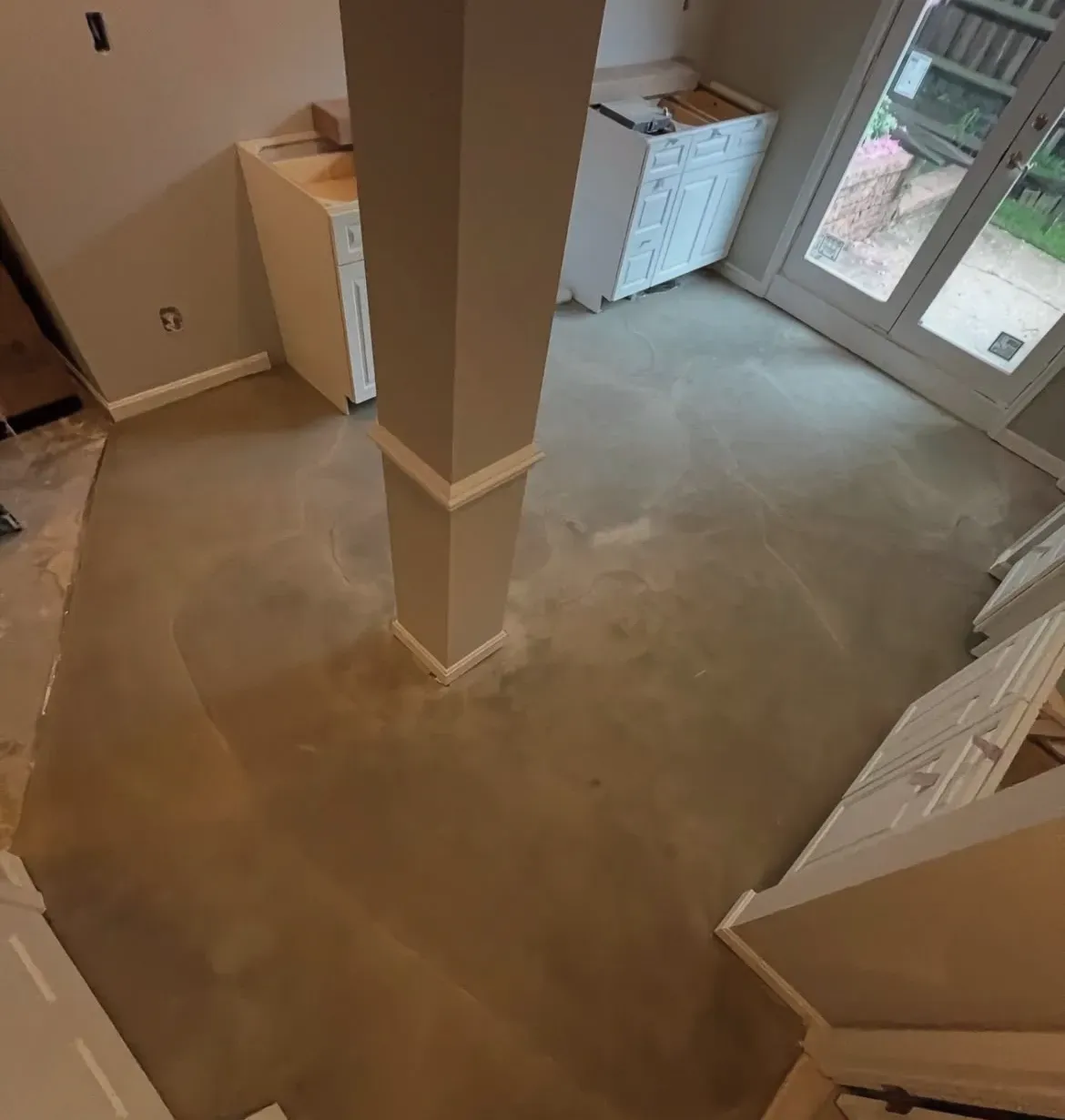 Before vinyl plank flooring installation service.