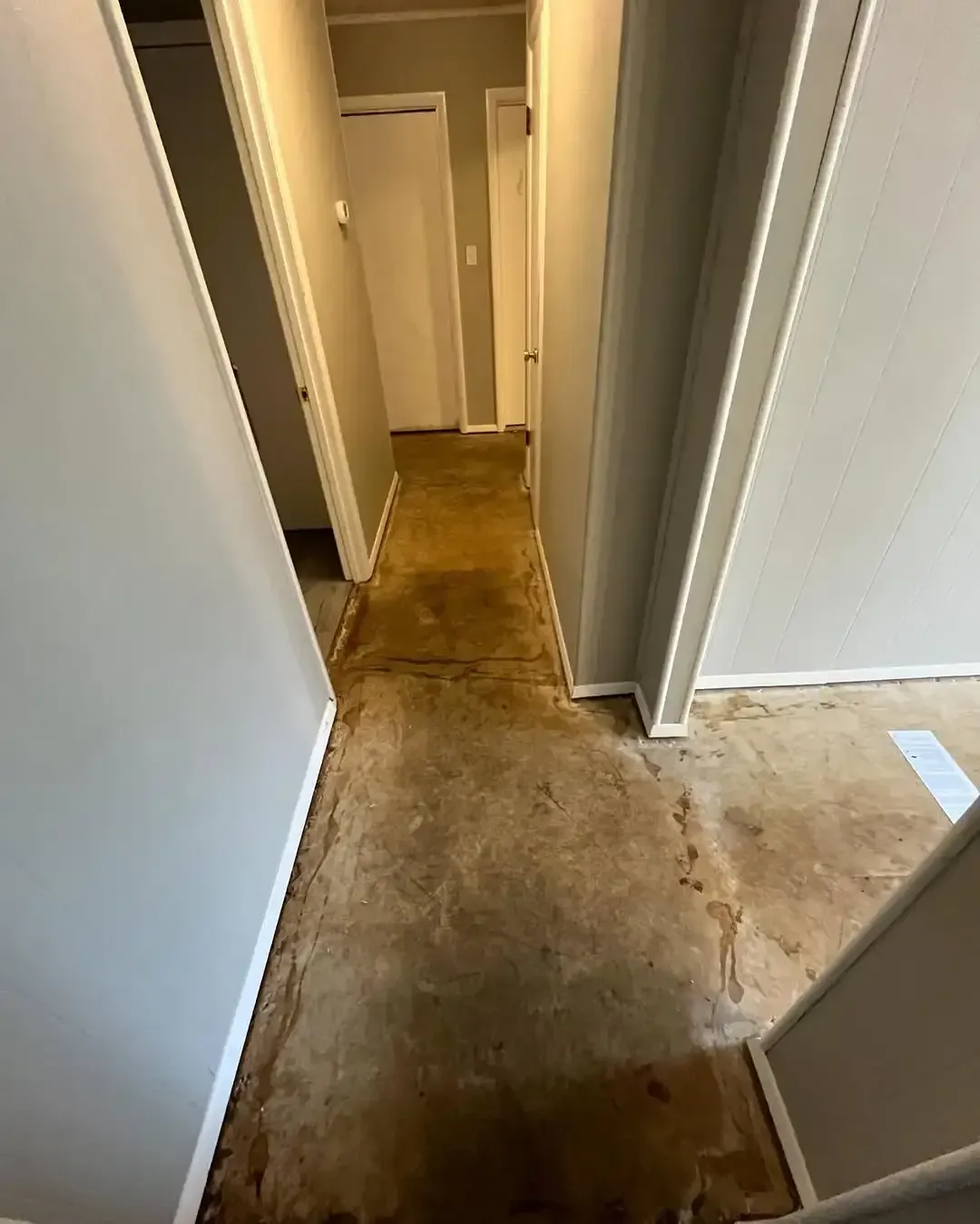 Before LVP flooring installation job.