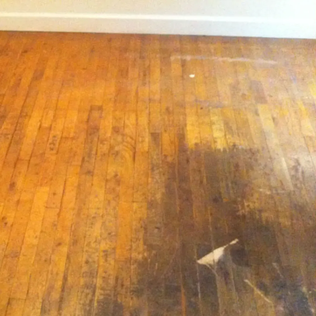 Before hardwood flooring installation service.