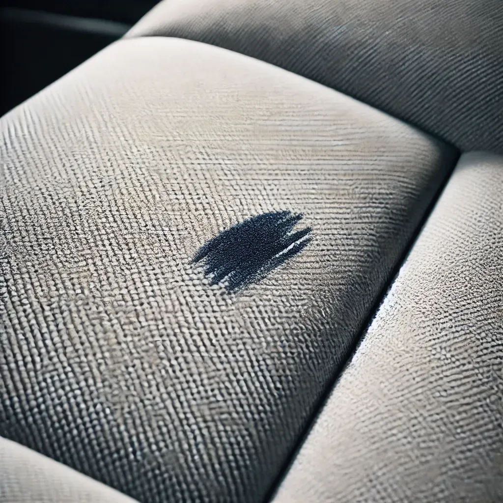 Car interior color stain removal and cleaning service.