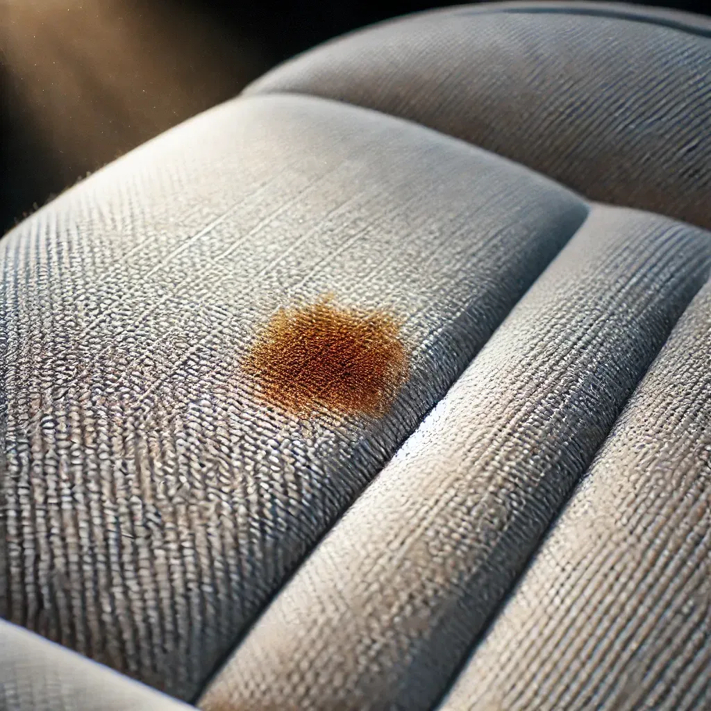 Car interior dirt stain removal and cleaning service.