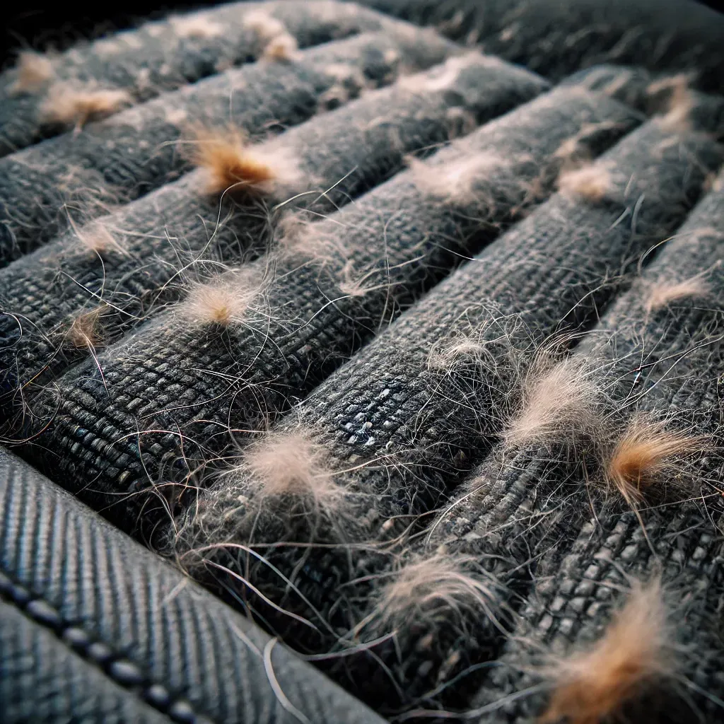 Car interior pet hair removal and cleaning service.