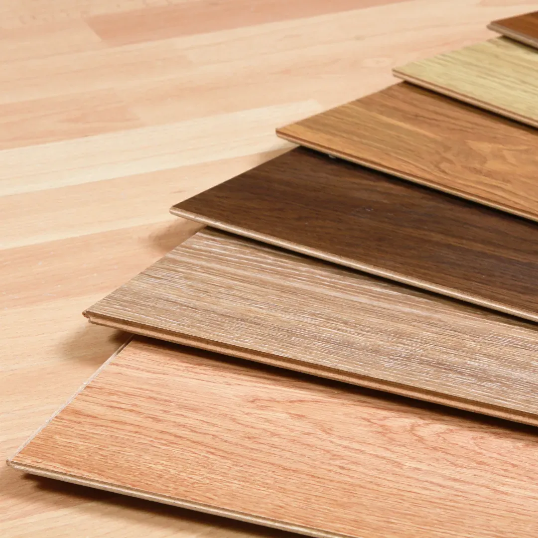 Hardwood flooring style and color samples.