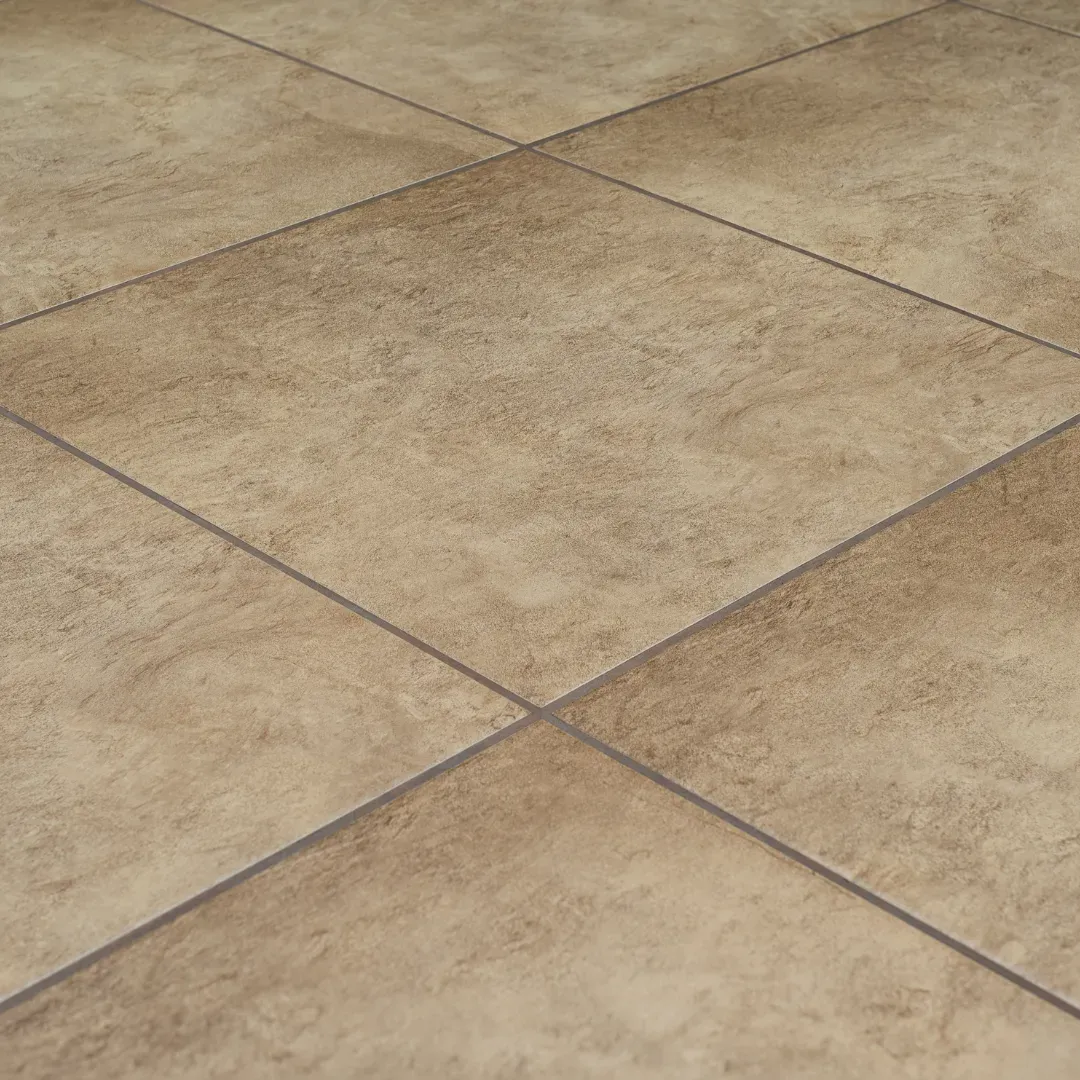 Glazed ceramic tile flooring installation service.