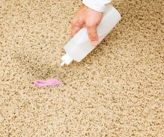 Gum stain removal and steam carpet cleaning service in Atlanta, Georgia home.