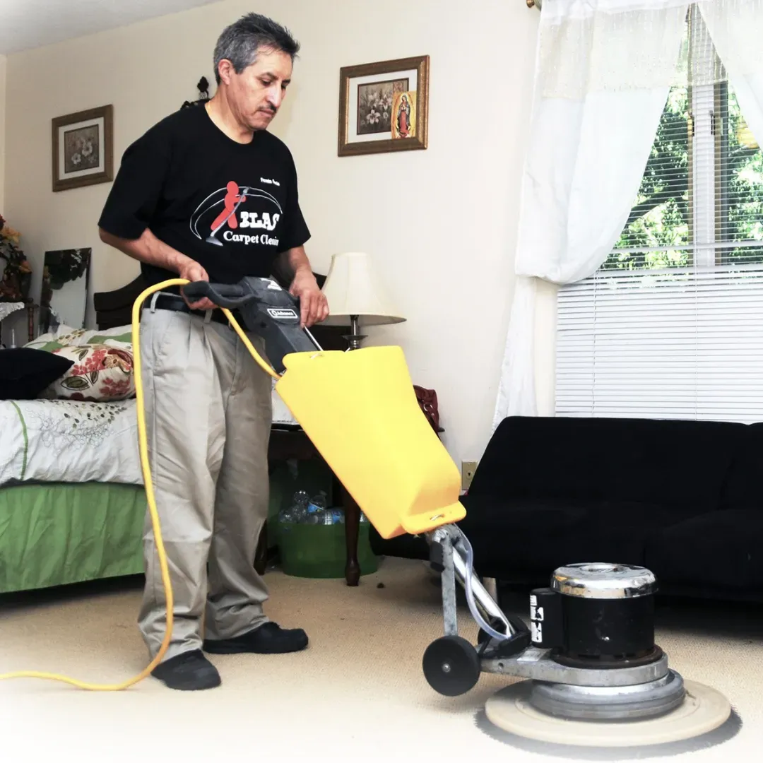 Carpet shampooing living room floor stains in Columbus, Ohio home.