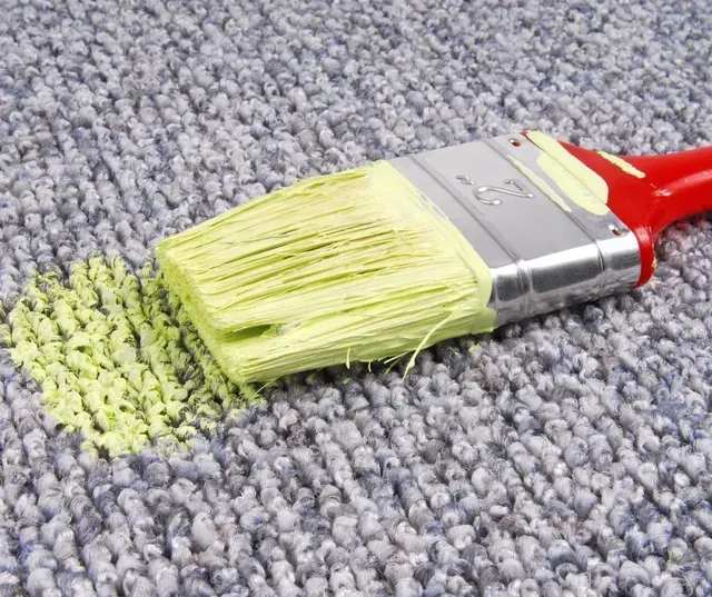 Paint stain removal and steam carpet cleaning service in Atlanta, Georgia home.