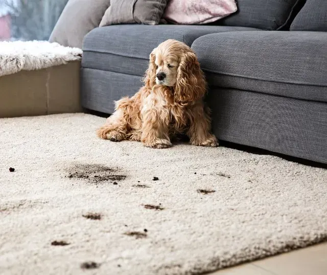Pet stain removal and steam carpet cleaning service in Atlanta, Georgia home.