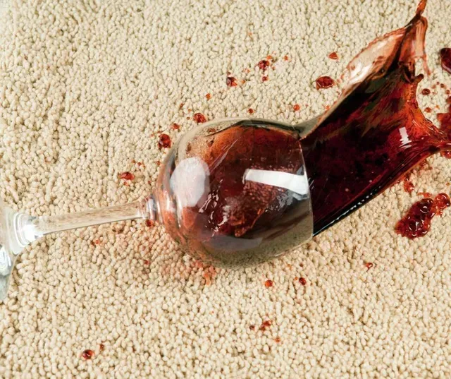 Red stain removal and steam carpet cleaning service in Atlanta, Georgia home.