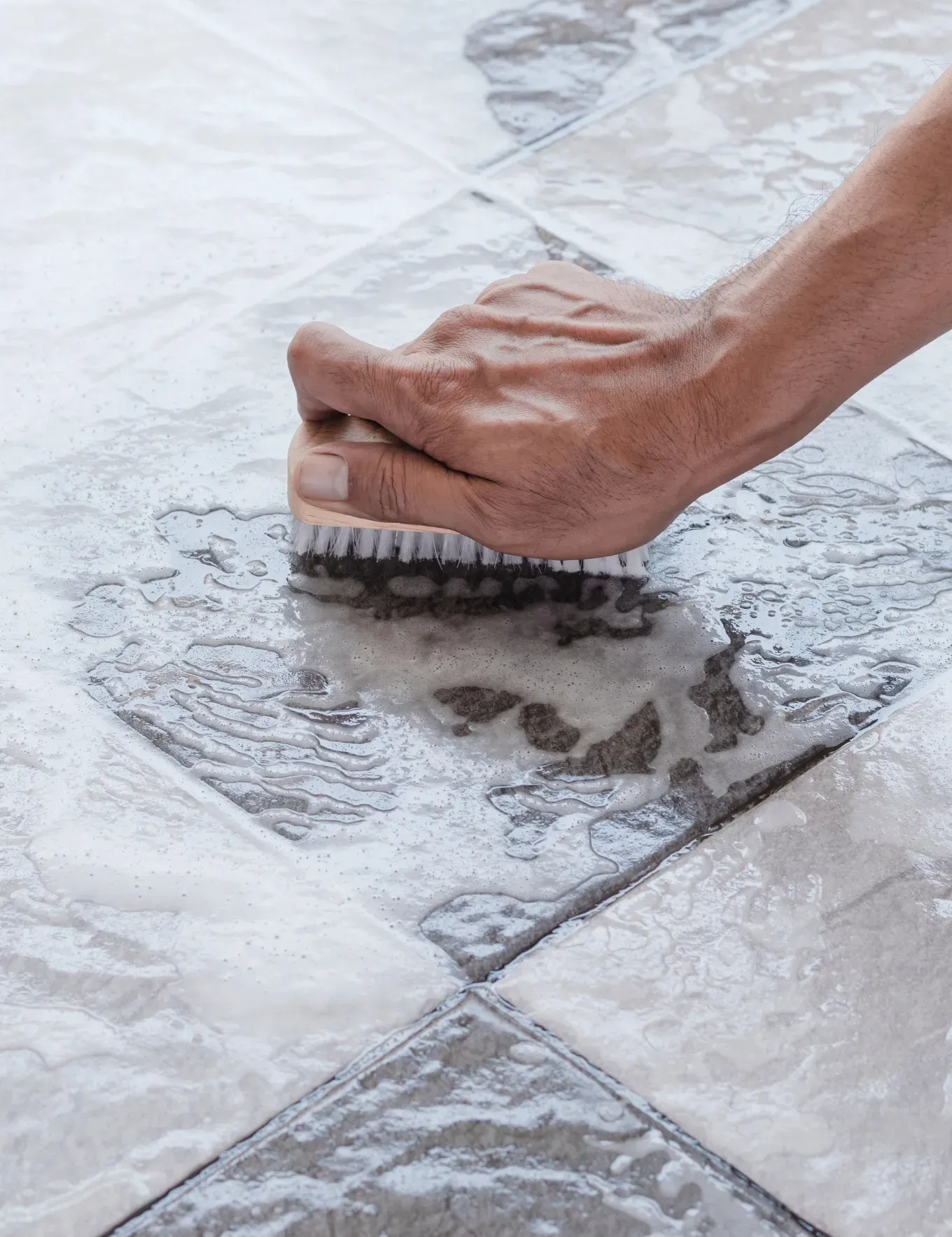 Deep tile cleaning service by BLAS.
