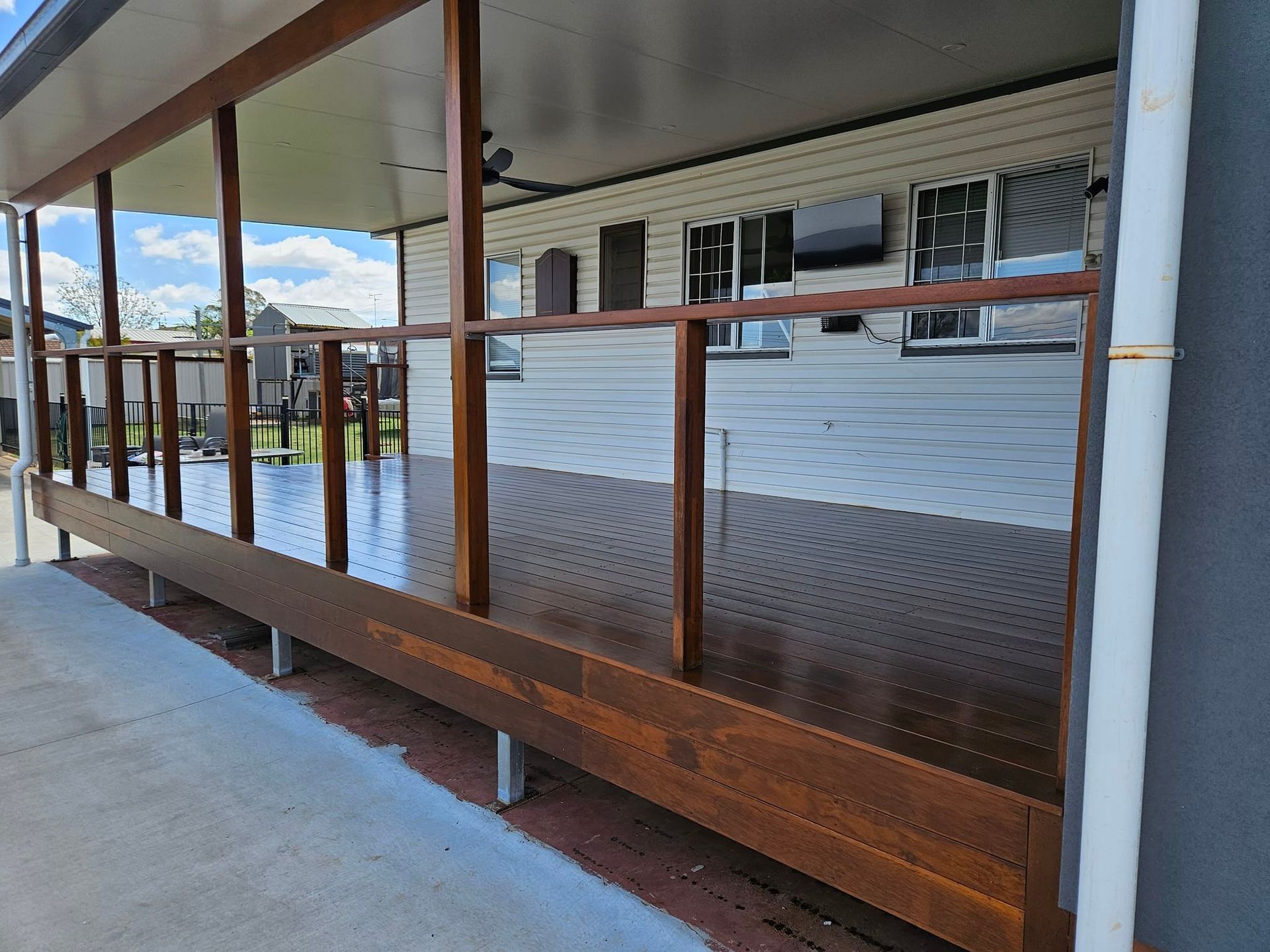 Newly painted deck— LMS Painting & Maintenance Pty Ltd In North Lambton, NSW