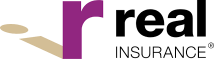 Logo for Real Insurance: purple 