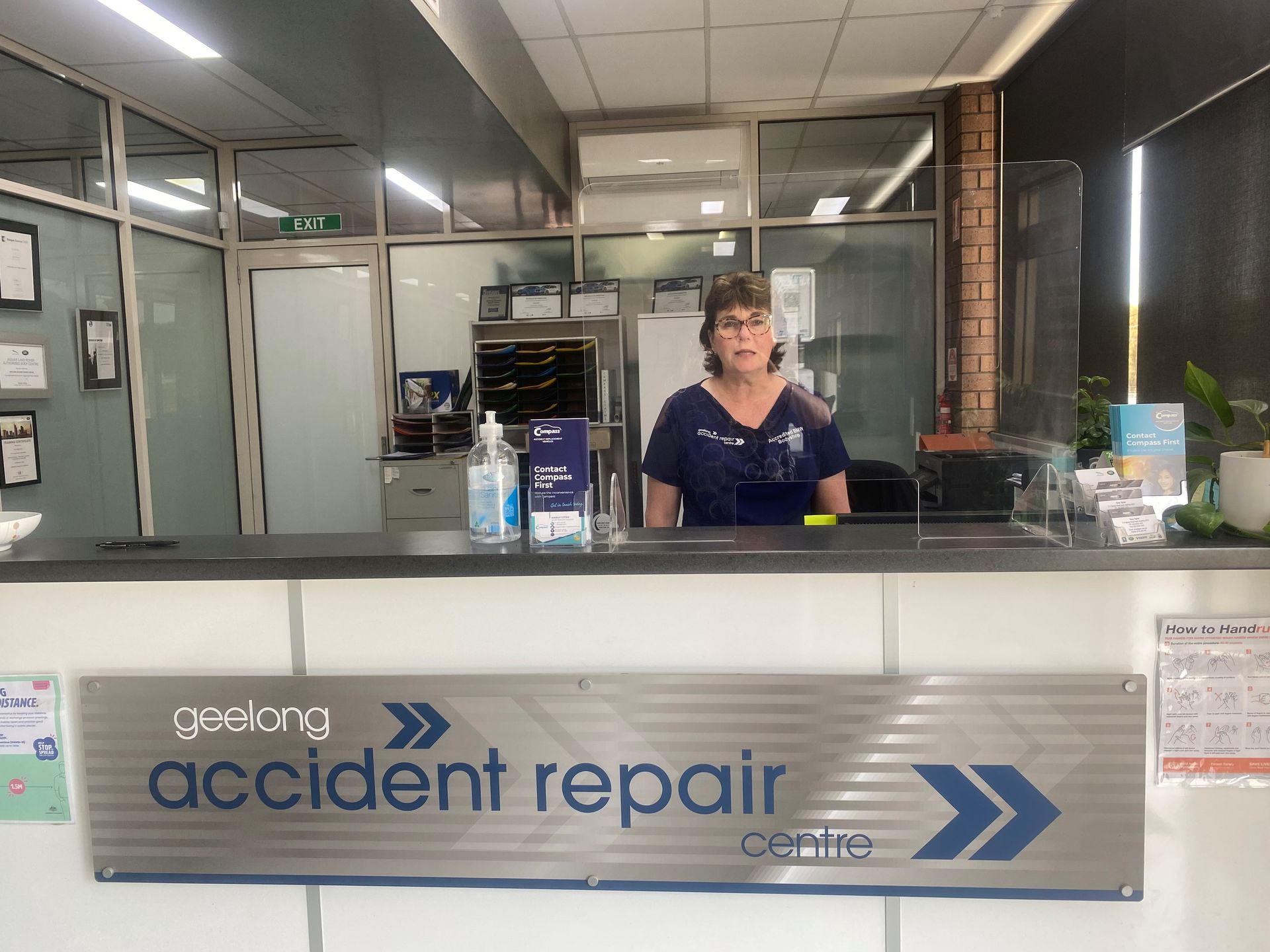 Woman at the counter of 