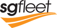 Sgfleet logo with black text above two orange curved lines.