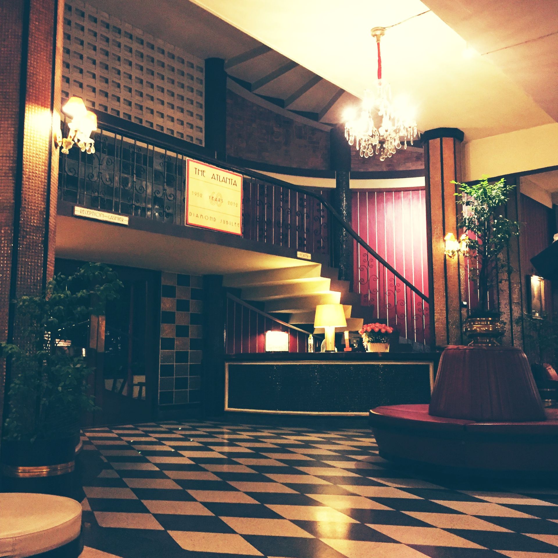 Photograph taken of the interior of the Atlanta Hotel in Bangkok.