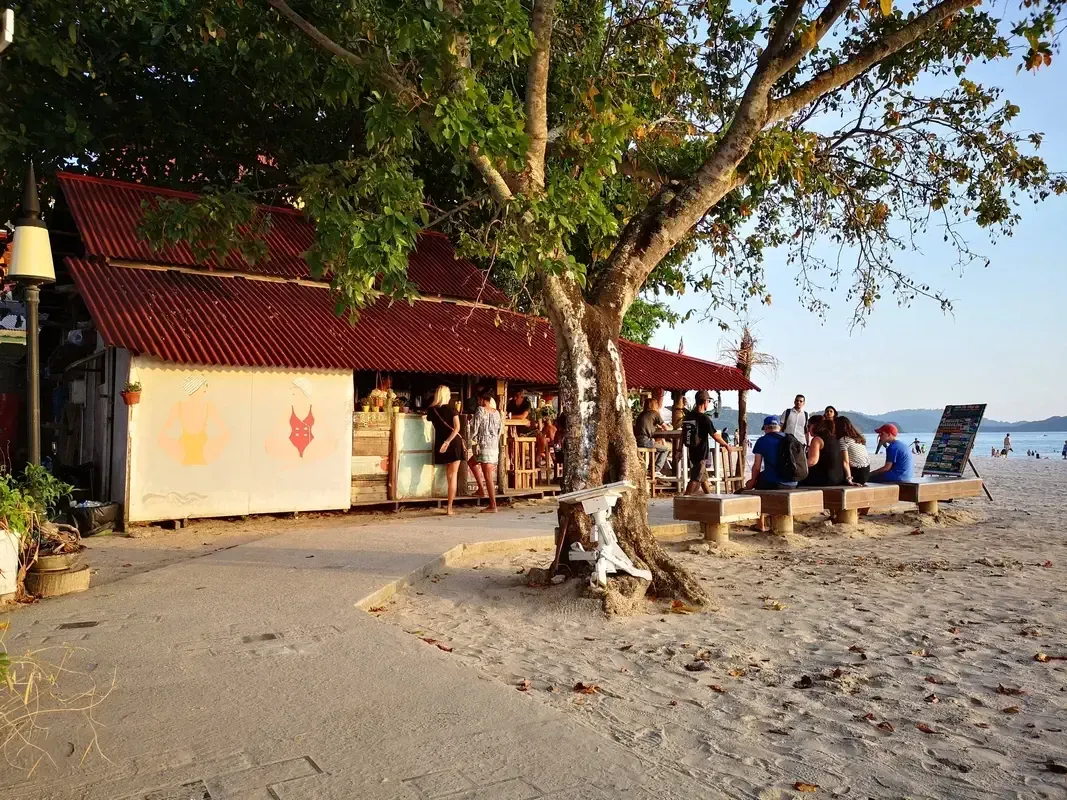 Beach at Langkawi with Ah Chong Bar.