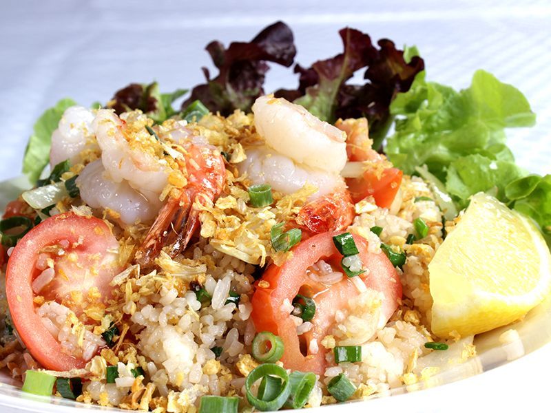 Prawn Fried Rice with Fresh Salad
