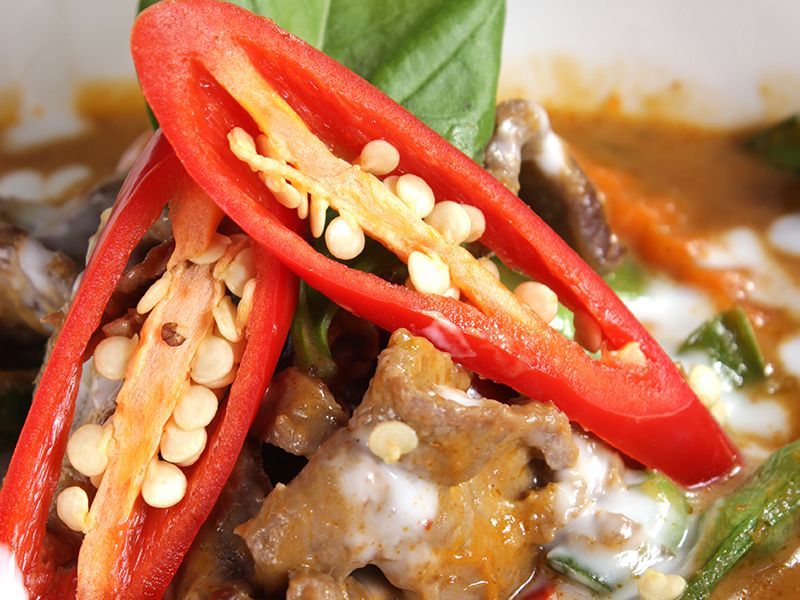 Curry Dish with Slices of Pepper