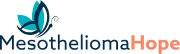 A logo for mesothelioma hope with a butterfly on it.