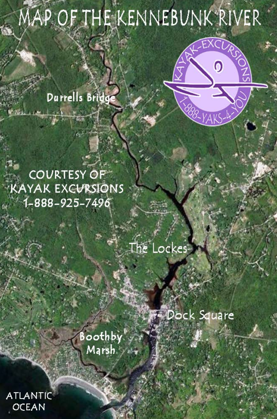 The Kennebunk River Map Kayak Excursions Kennebunkport ME