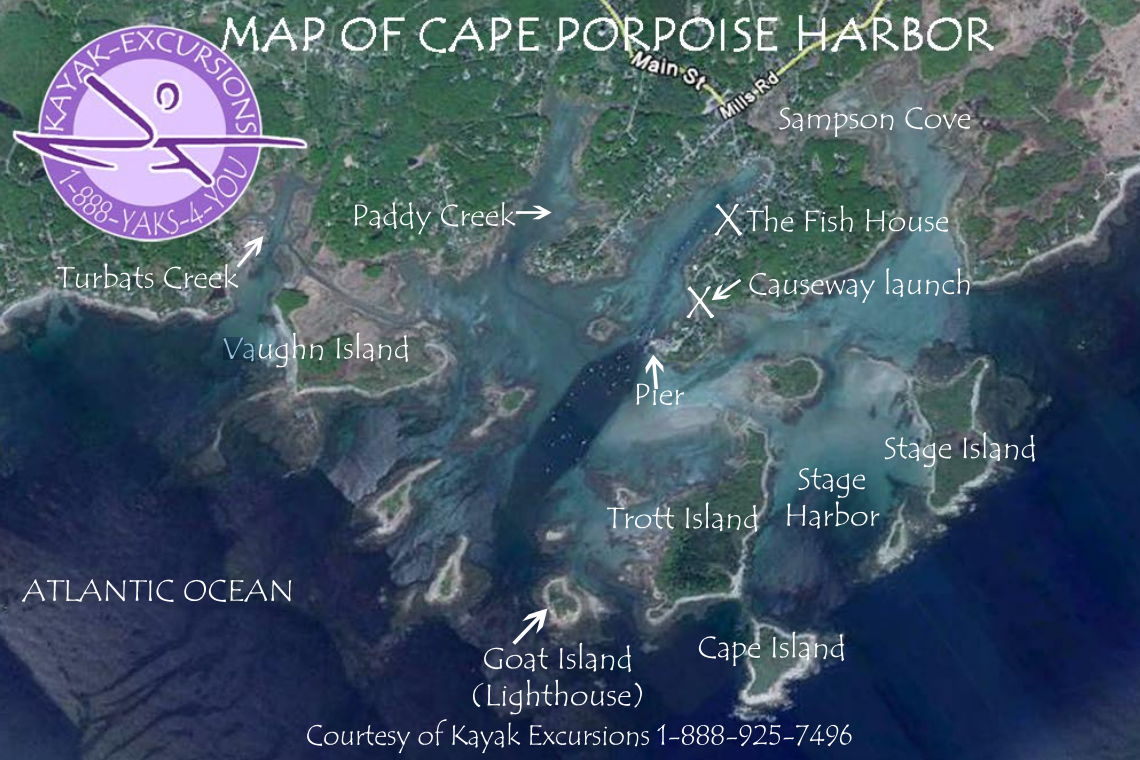 Cape Porpoise Harbor Map Kayak Excursions Kennebunkport ME