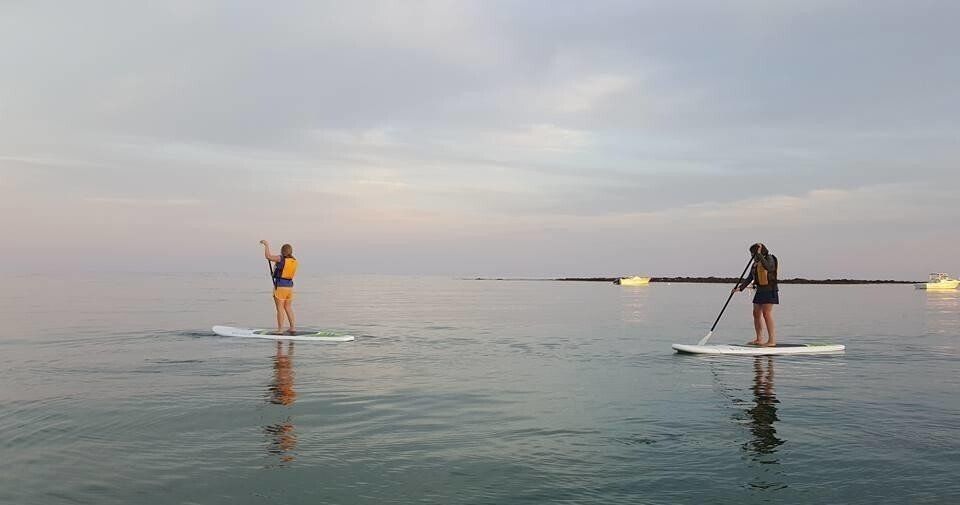 Woman on the middle of the Maine while on kayak